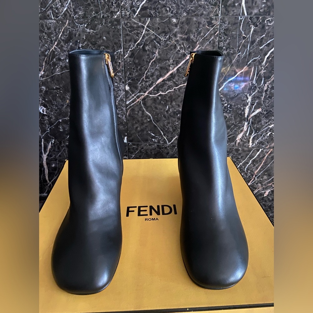 Fendi First Black Ankle Boots with Gold Heel. ⚜️ - Picture 15 of 16